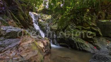 普吉岛著名景点：瀑布、阳光、景色4k泰国